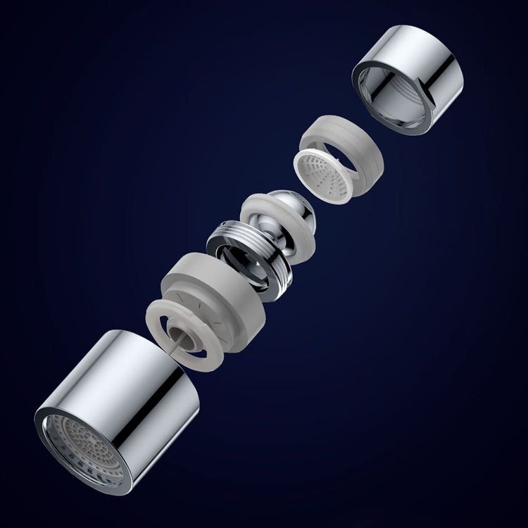 Diiib Faucet Aerator with 0.05-0.8MPa Water Pressure, Dual Mode, Water Saving, 360° Swivel, Splash-Proof - Silver
