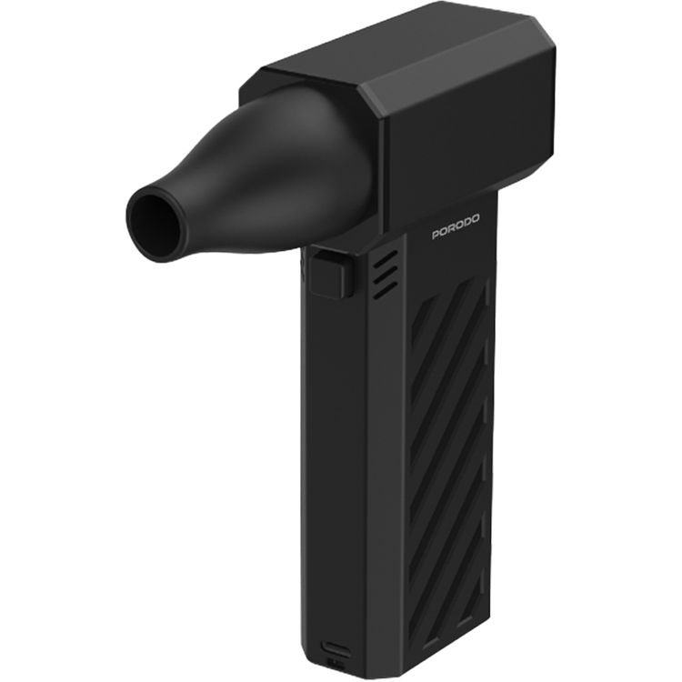 Porodo ChargeJet Turbo Dust Blower with Power Bank Function, Up to 100 Minutes Working Time, 4 Speed Levels, 180W Rated Power, Brushless Motor, 30W USB-C Output, Powerful Airflow - Black