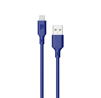 Powerology PVC Type-A to Lightning Cable 1.2m, Bend-Proof Design, Flex Shield PVC Coated Copper, Fraying Protection - Blue