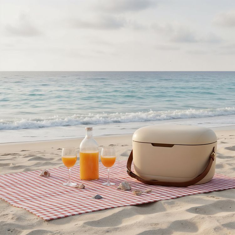 Green Lion Vintage Insulated Cooler Box 12L with Leak-Proof Design, Food-Grade Safety, Triple-Layer Insulation, Hot and Cold Storage, Adjustable Strap, Airtight Protection, Impact Resistant, Travel Friendly, Long-Lasting Insulation - Beige 