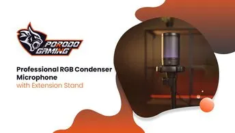 Porodo Gaming Professional RGB Condenser Microphone - Black (PDX519-BK)