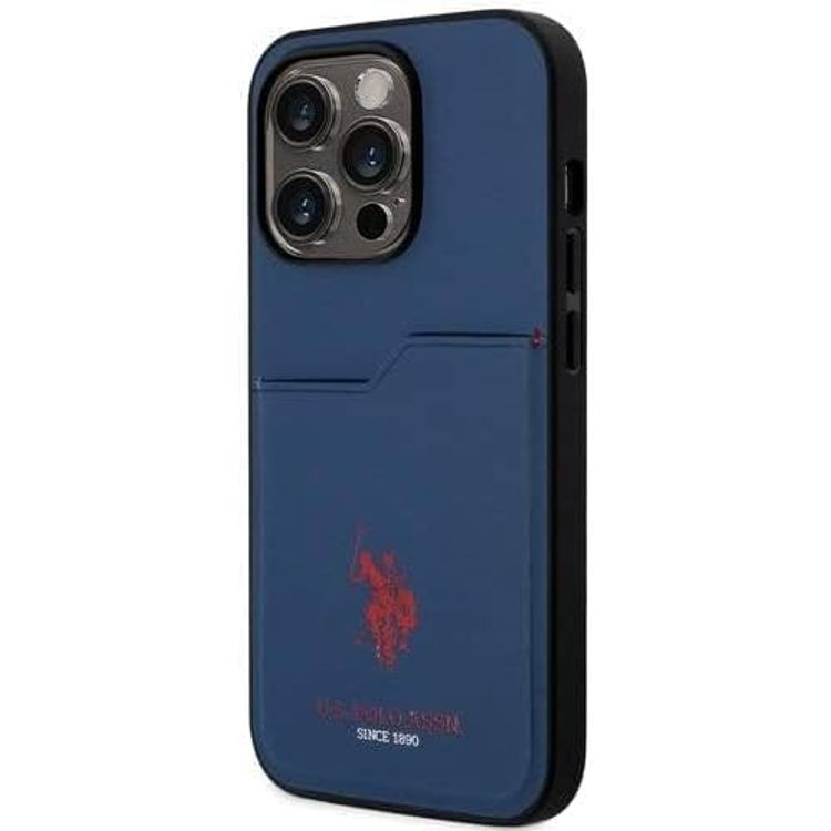 U.S.Polo Assn. PU Card Slot DH Hard Case  - Navy - iPhone 15 Pro Max