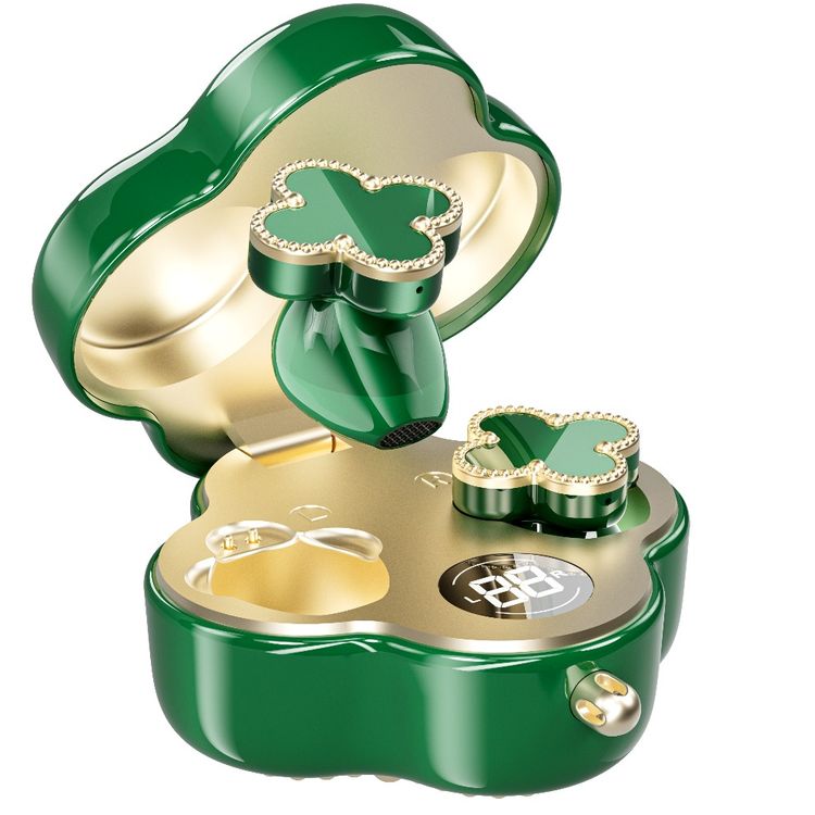 Porodo Soundtec Chic True Wireless Earbuds with ENC, Up to 4.5 Hours Working Time, Bluetooth Version 5.4, 10m Transmission Range, Omnidirectional Microphone, Immersive Audio, Ergonomic Fit, Includes 18cm Chain - Green