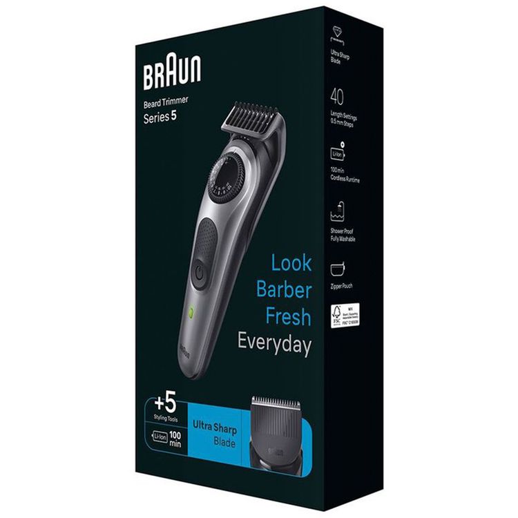 Braun BT5440 Beard Trimmer 5 with Precision Wheel - Gray