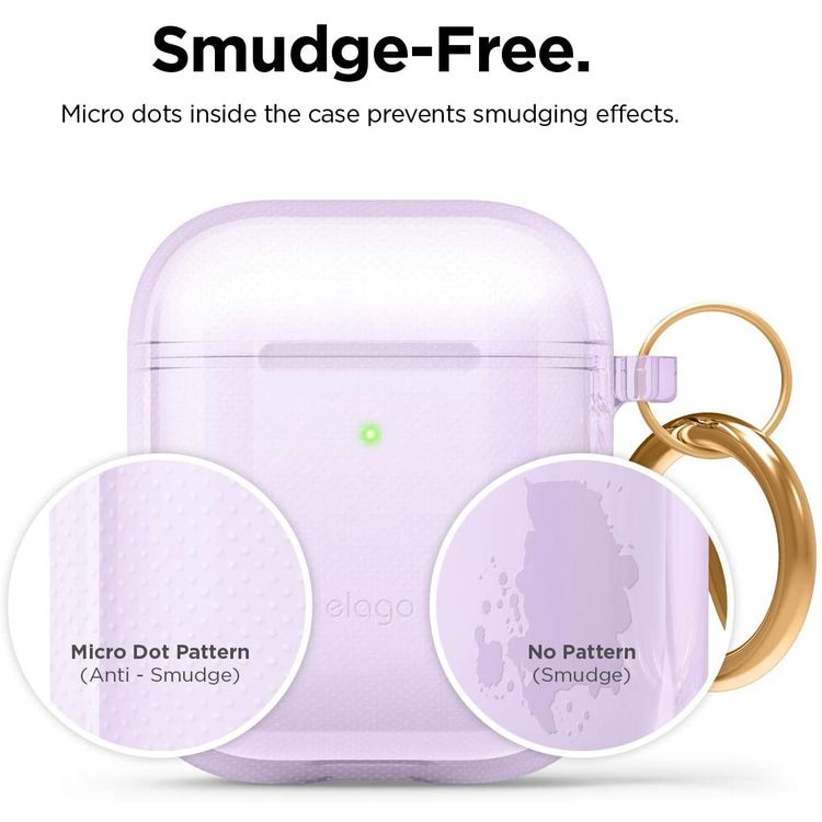 Elago Clear (TPU) Hang Case Compatible for Apple AirPods 1&2 Generation, Front LED Visible, Scratch Resistant, Drop Resistant, Dustproof and Absorbing Protective Cover