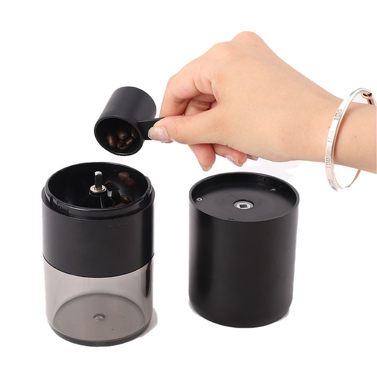 LePresso Conical Burr Grinder, 1200mAh Battery Capacity, 3 Hours Charging Time, Type-C Charging Port, Adjustable Grind Size, 160g Powder Container - Black