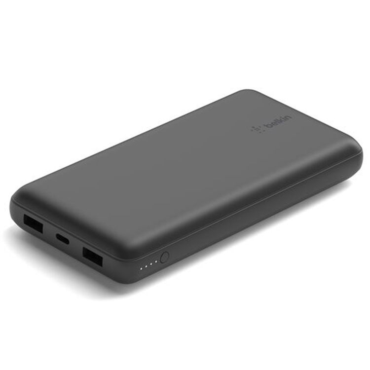 Belkin Boost Charge 20000mAh Portable Power Bank with USB-C to USB-C Cable Included, 12W USB-A Output, LED Light Indicators, 15W USB-C Output - Black