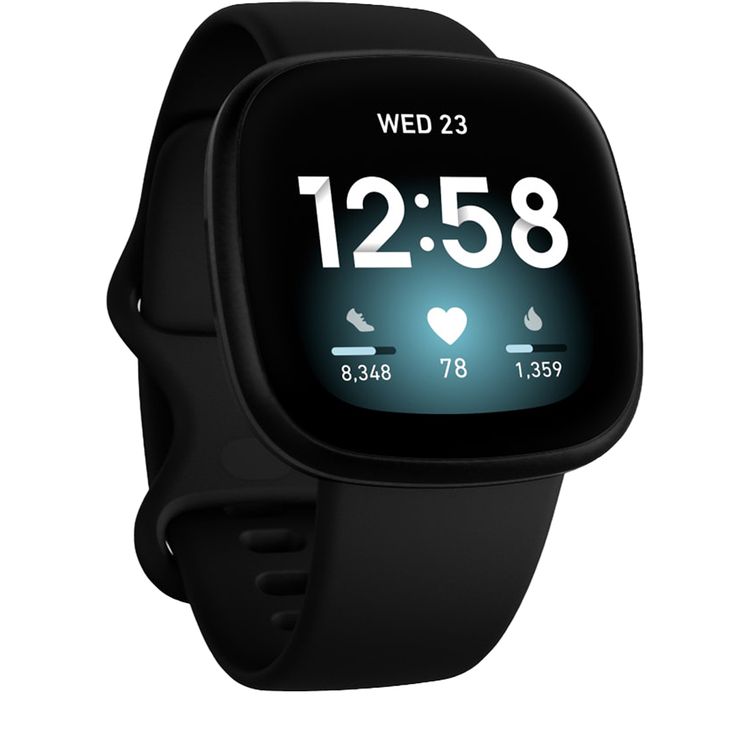Devia 347320-BK Deluxe Series Sport Silicone Watch Band for Fitbit Versa 3 - Black