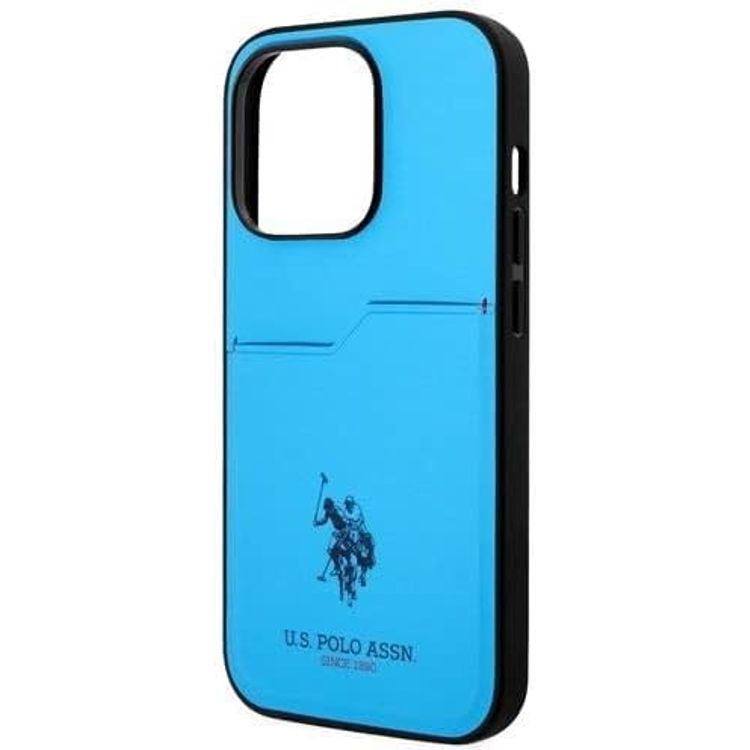 U.S.Polo Assn. PU Card Slot DH Hard Case  - Blue - iPhone 15 Pro Max