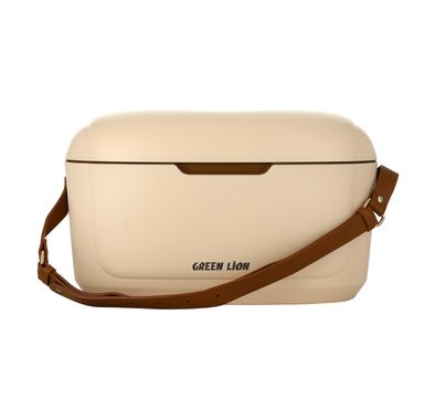 Green Lion Vintage Insulated Cooler Box 12L with Leak-Proof Design, Food-Grade Safety, Triple-Layer Insulation, Hot and Cold Storage, Adjustable Strap, Airtight Protection, Impact Resistant, Travel Friendly, Long-Lasting Insulation - Beige 