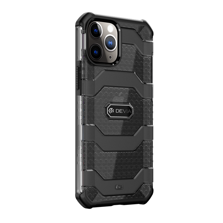 Devia Vanguard Shockproof TPU+PC Case Compatible for iPhone 12 / 12 Pro (6.1") Dual Protection for Camera Screen - 3m Drop Resistant Anti-Impact & Anti-Fall Back Cover - Black