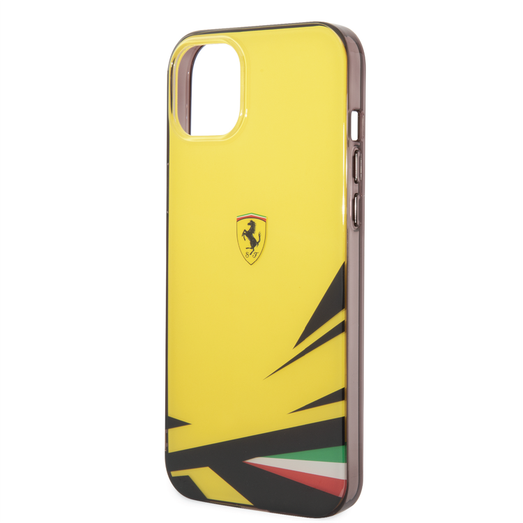 Ferrari PC/TPU Case with Double Layer Print iPhone 14 Plus Compatibility - Yellow