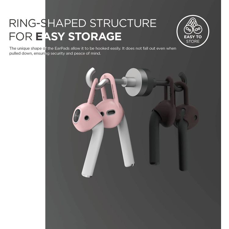 Elago Silicone Earpad For Apple AirPods 1/2 Generation, Two Sizes, Premium Silicone, Suitable for Jogging, Cycling, Gym and Other Fitness Activities