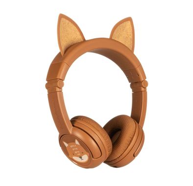 سماعات رأس للأطفال من BuddyPhones Playears مع BuddyLink للمشاركة، وحجم عصابة رأس قابل للتعديل، وتصميم قابل للطي، وعمر بطارية يصل إلى 24 ساعة - ثعلب