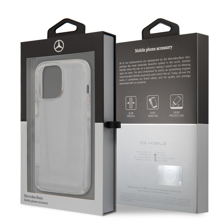CG MOBILE Mercedes Benz Gradient Embossed 2 Case Compatible for iPhone 13 Pro Max (6.7") Easy Access to All Ports, Anti-Scratch, Shock Absorption & Drop Protection Back Cover Suitable with Wireless Charging Officially Licensed