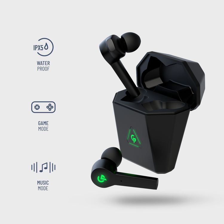 Gaming Wireless Earbuds Porodo PDX412-BK Gaming True Wireless Earbuds - Black
