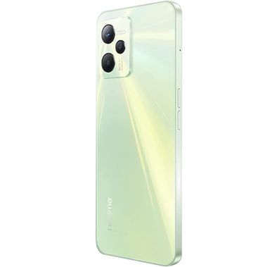 The realme C35 is a glowing green smartphone with 6GB of RAM and 128GB of storage. MIDDLE EAST VERSION