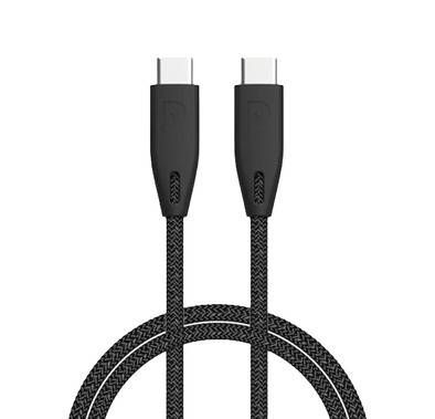  Powerology Braided USB-C to USB-C Cable - 2m / 6.6ft - B...