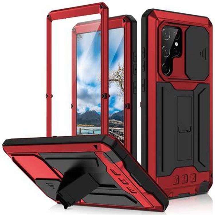 Green Lion Explorer Series TPU/PC Hybrid Shockproof Case, Full Protection, Anti-Scratch, Shock Absorption Cover (iPhone 12 Pro Max 6.7") - Red