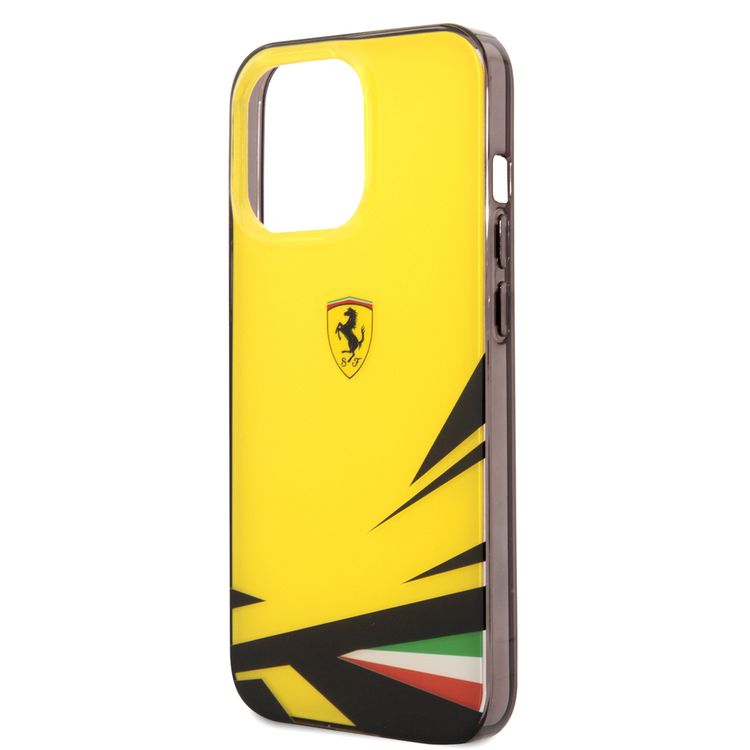 فيراري جراب ممتص للصدمات PC / TPU Scuderia مصبوغ ، حماية من السقوط ، متوافق مع ايفون 13 برو ماكس  - أصفر
