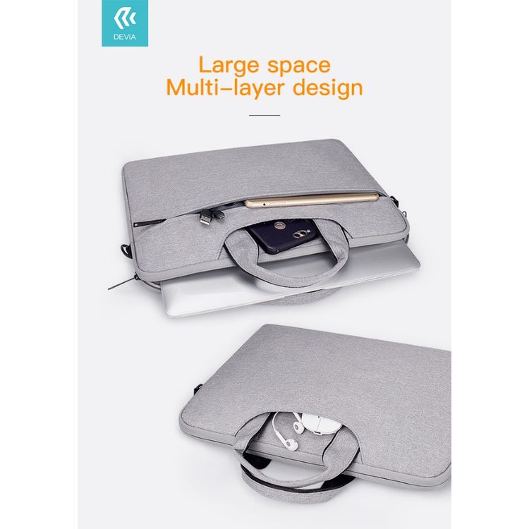 Devia Justyle Macbook Hand-Bag For Macbook Air 13.3 & 13.3 Pro - Light Gray