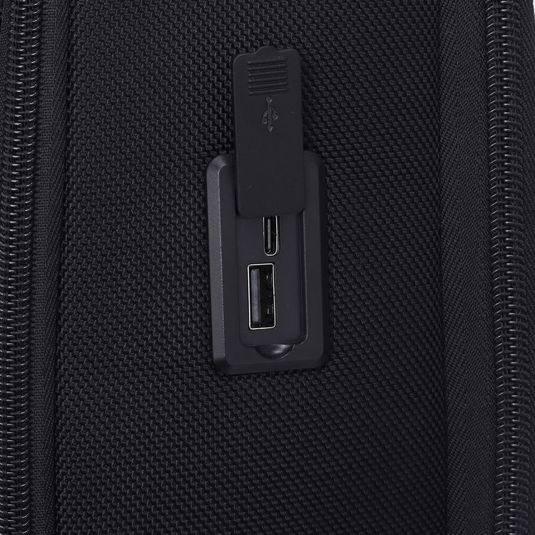Porodo Lifestyle 15.6" Laptop Backpack with 100% Compostable Material, Integrated USB-A & USB-C Charging Ports, Ergonomic Padded Straps, Breathable Back Panel - Black