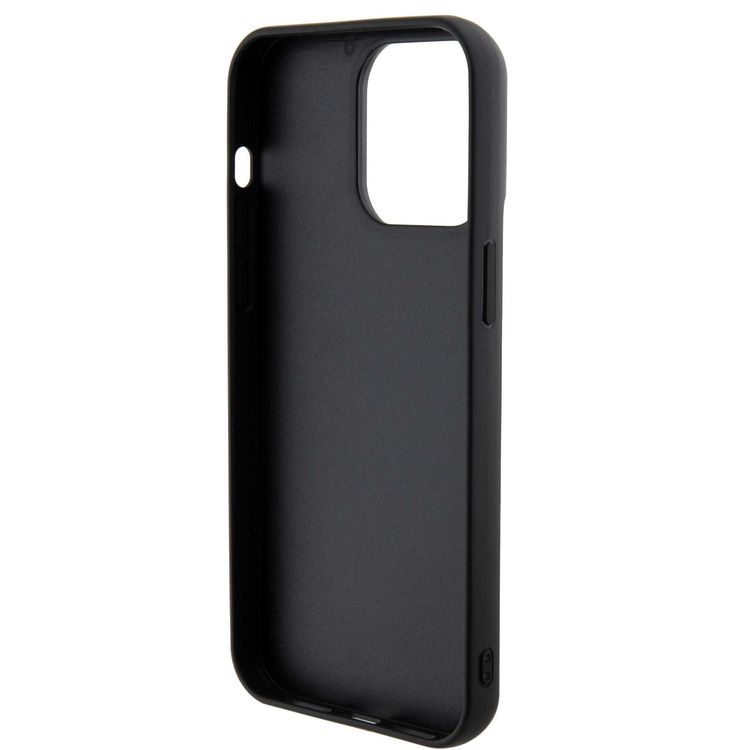 Guess Sequin Script Case with Guess Metal Logo - Black - iPhone 15 Pro