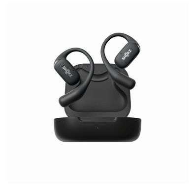 SHOKZ OpenFit True Wireless Earphones, Up to 28 Hours Battery Life, Up to 120 Minutes Charging Time, Built-in Microphone, AI Call Noise Reduction, 10 m Wireless Range - Black