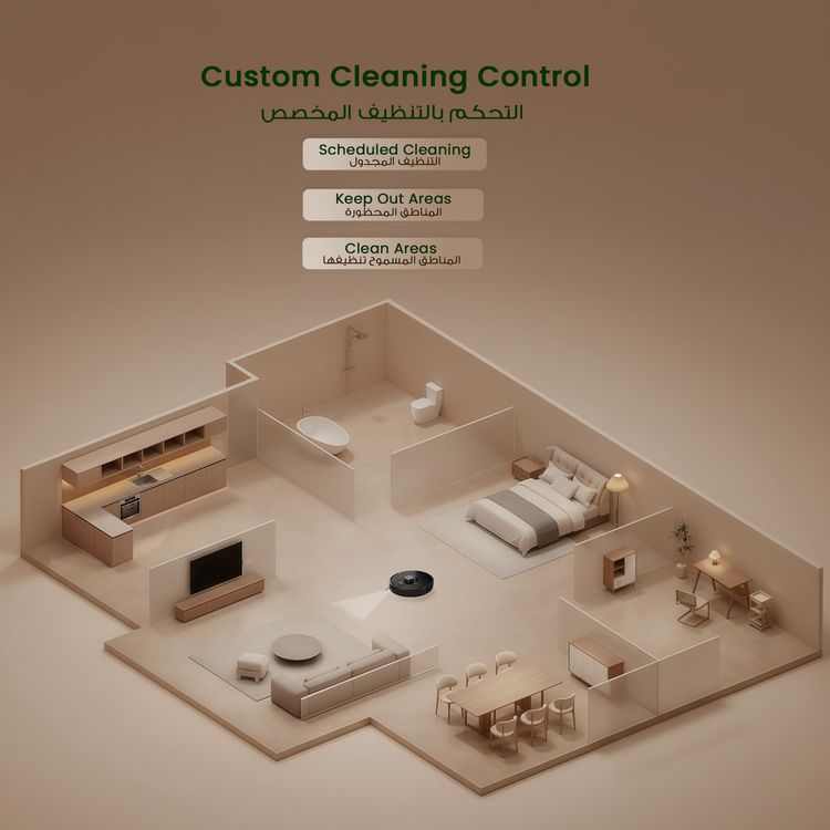 Green Lion Smart Robot Vacuum Pro with 4000Pa Suction Power, Sweeping & Mopping Functions, 140 Minutes Runtime, Auto-Recharge & Resume, Obstacle Detection - Black