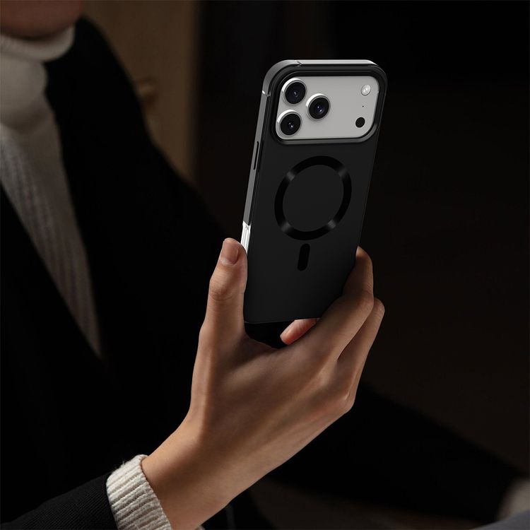 Levelo Opulis MagSafe Frosted Case for iPhone 17 Pro Max, Liquid Silicone Comfort, Anti-Scratch, Aluminum Alloy Frame for Camera & Edges, Anti-Fingerprint, Strong Magnets, Multi-Layer Design, Shock-Resistant Bumper, Non-Slip Surface - Phantom Black