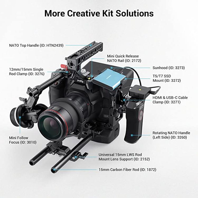 SmallRig Full Camera Cage for BMPCC 6K Pro（Advanced Version）3517