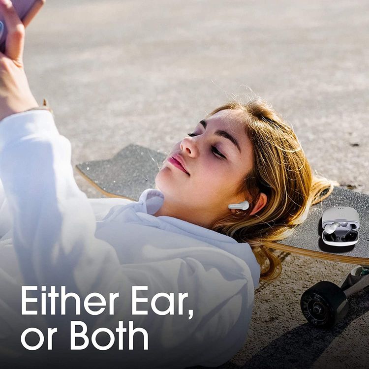 JBL T215 TWS True Wireless In-Ear Earbuds, Pure Bass Sound, Bluetooth Headphones 25H Battery , Dual Connect, Compatible with Android and iOS -  White