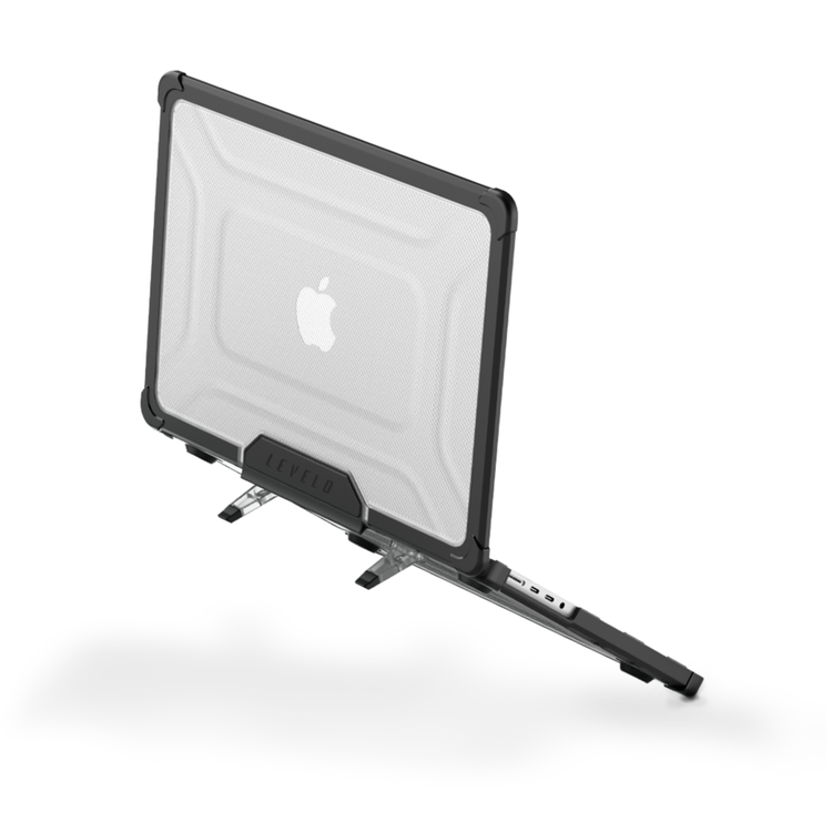 Levelo Espectro Case for MacBook Pro 16" (2021-2024), 360° Full Protection, Foldable Stand Design, Built-in Air Vents, Shock-Proof Edges, Easy Installation & Removal - Black