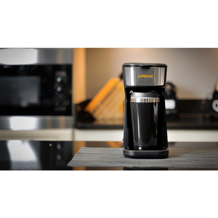 LePresso 450W Coffee Maker with Travelling Mug  - Black