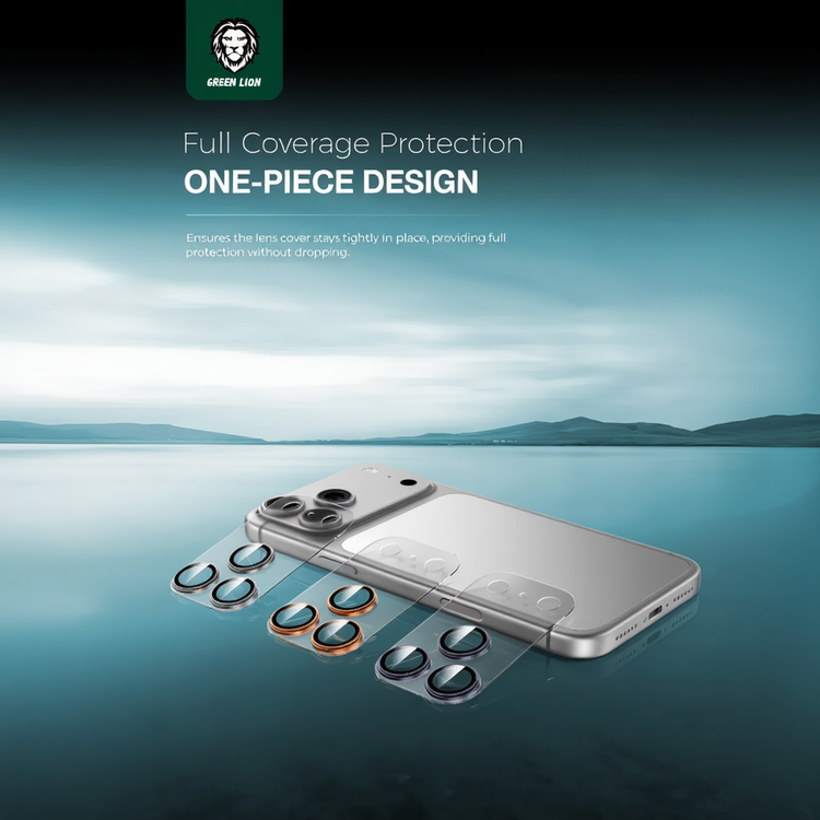 Green Lion Kanzen Camera Lens for iPhone 17 Pro Max, 9H Hardness, Easy to Apply, Anti Fingerprint, Bubble Free, Full Coverage, Ultra Clear Shooting, Impact Resistant, Ultra-Thin Base - Silver