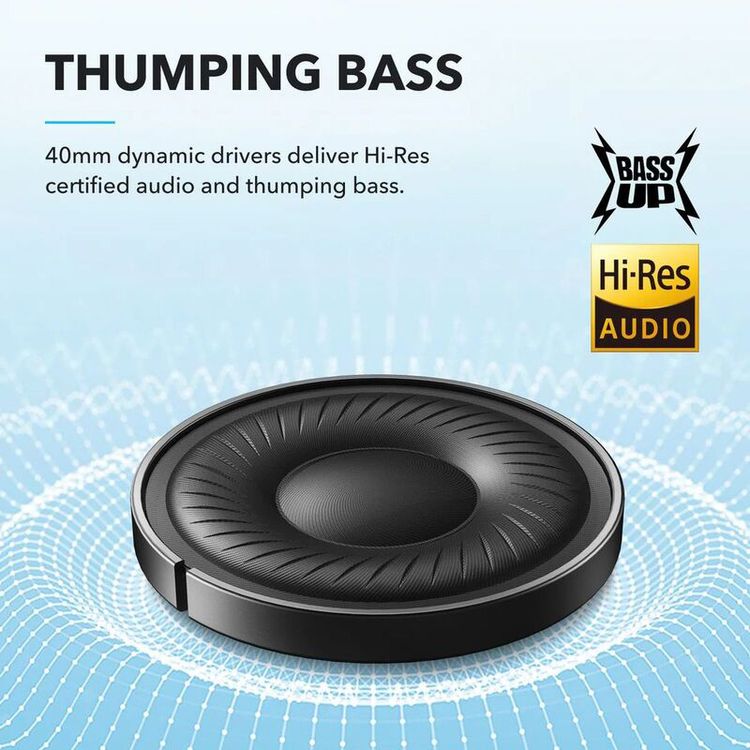 Soundcore Q20I Hybrid Active Noise Cancelling Headphones with Up to 60 Hours Battery Life, Transparency Mode, Dual Device Connectivity, Soundcore App - Black
