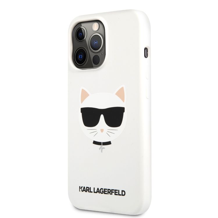 CG MOBILE Karl Lagerfeld Liquid Silicone Case Choupette Head Compatible for iPhone 13 Pro (6.1") Easy Access to All Ports, Anti-Scratch, Shock Absorption