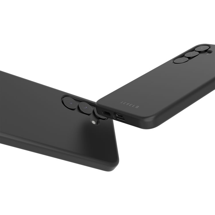 Levelo Iris Case for Samsung Galaxy S25 Plus with MagSafe Compatibility, Premium Liquid Silicone Material, Impact-Resistant Corners, Metal Camera Ring, Strong MagSafe Magnet - Black