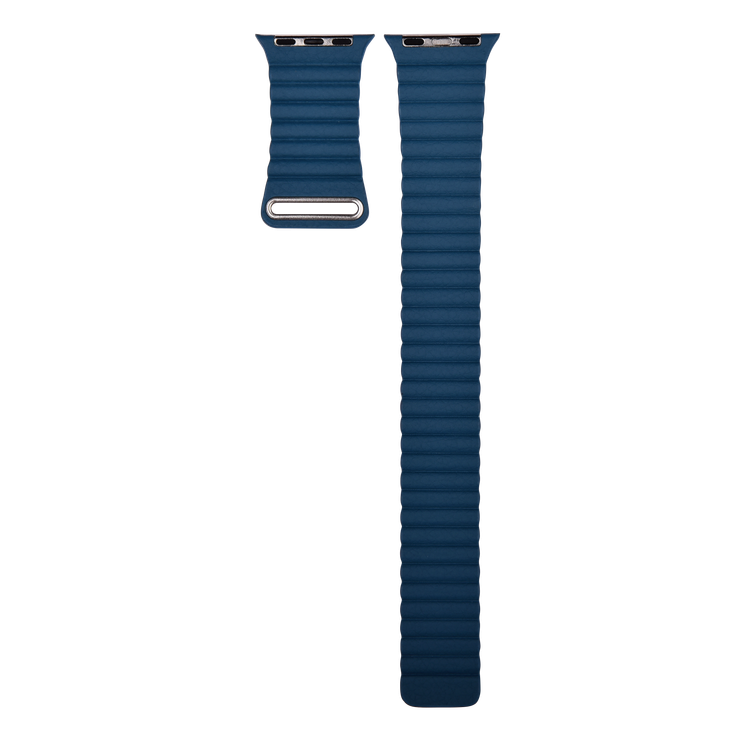 Devia Elegant Leather Loop Band for Smartwatch - Sturdy Magnetic Closure Strap - Fit & Comfortable Replacement Wrist Band Strap Compatible for Apple Watch 38/40MM - Cape Cod Blue