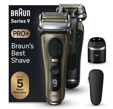 ماكينة الحلاقة Braun Series 9 Pro+ 9569cc للاستخدام الرطب والجاف - أسود / نحاسي