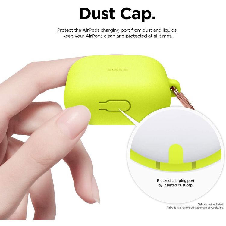 Elago Skinny Hang Case Cover Compatible for Apple AirPods 1&2 Generation, Upgraded Premium Silicone, Front LED Visible, Scratch Resistant, Drop Resistant, Protective Cover