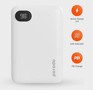 Porodo 4-Port Power Bank with Digital Power Display - 100...