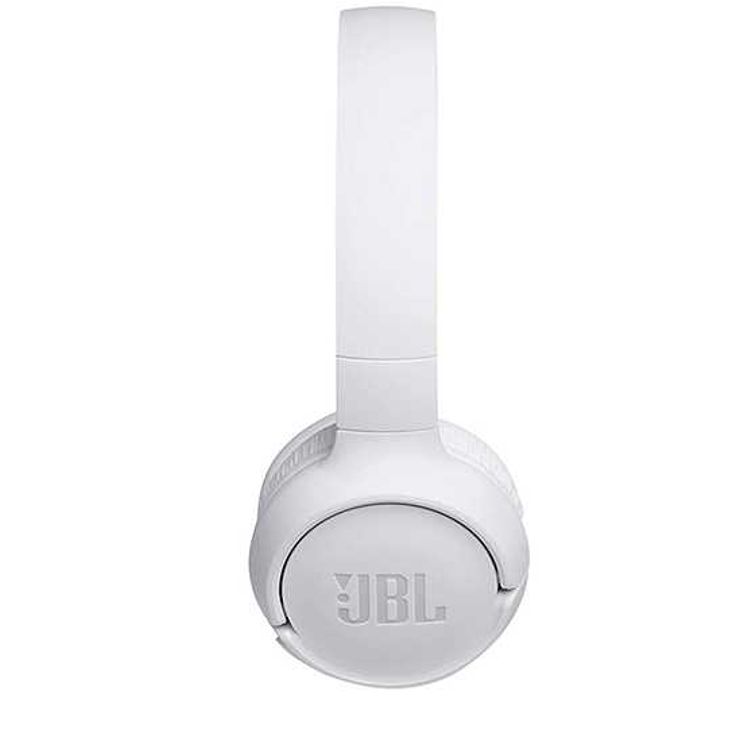 JBL T500 Wireless Bluetooth On-Ear Headphones with Mic, Pure Bass Sound, Hands-free Calls, 16-hours Battery Life, Lightweight & Foldable Design - White