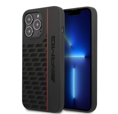 AMG Liquid Silicone Case with Carbon Pattern iPhone 13 Pro - Black