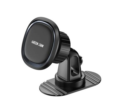 Green Lion Dash Hold Car Phone Holder with Cable Management Hook, Flexible Base Plate, Residue-Free Attachment, One-Hand Operation, Swivel Lock Base - Black