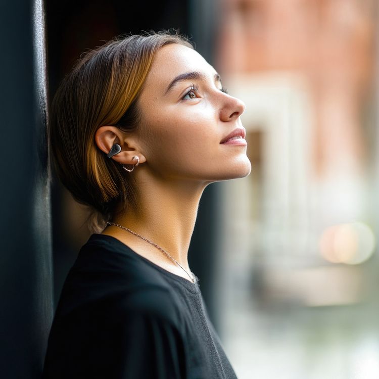 Green Lion Aurix Clip-On Earbuds with Digital Display & Touch Control, Up to 4 Hours Play Time, 300mAh Charging Case Battery & 30mAh Earbuds Battery, Dual Microphones, USB-C Charging Port, Bluetooth Version 5.4 - Black