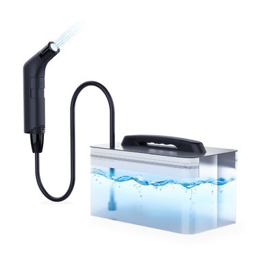 بيديه سفر محمول من Green Lion، حاوية مياه سعة 2.3 لتر، خرطوم بطول 1.2 متر، سعة بطارية 800 مللي أمبير، مقاوم للماء IPX6 - أسود