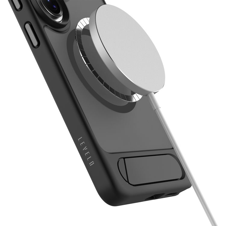 Levelo Matteo Hybrid Kickstand Case for Samsung S26 Ultra, Anti-Fingerprint Coating, Raised Bezels for Camera & Screen, Shock-Resistant Bumper, Drop Protection - Black