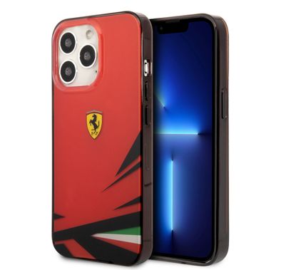 Ferrari PC/TPU Scuderia Dyed Bumper  Case, Drop protection, combability with iPhone 13 Pro Max  - Red