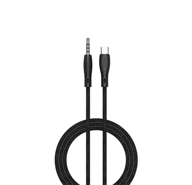 Pawa PW-12BDCTOAUX-BK Nylon Braided Type-C to 3.5mm Audio Cable 1.2m/4ft All the USB-C smartphone phones are compatible with this cable - Black